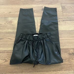 Abercrombie & Fitch Faux Leather Black Joggers